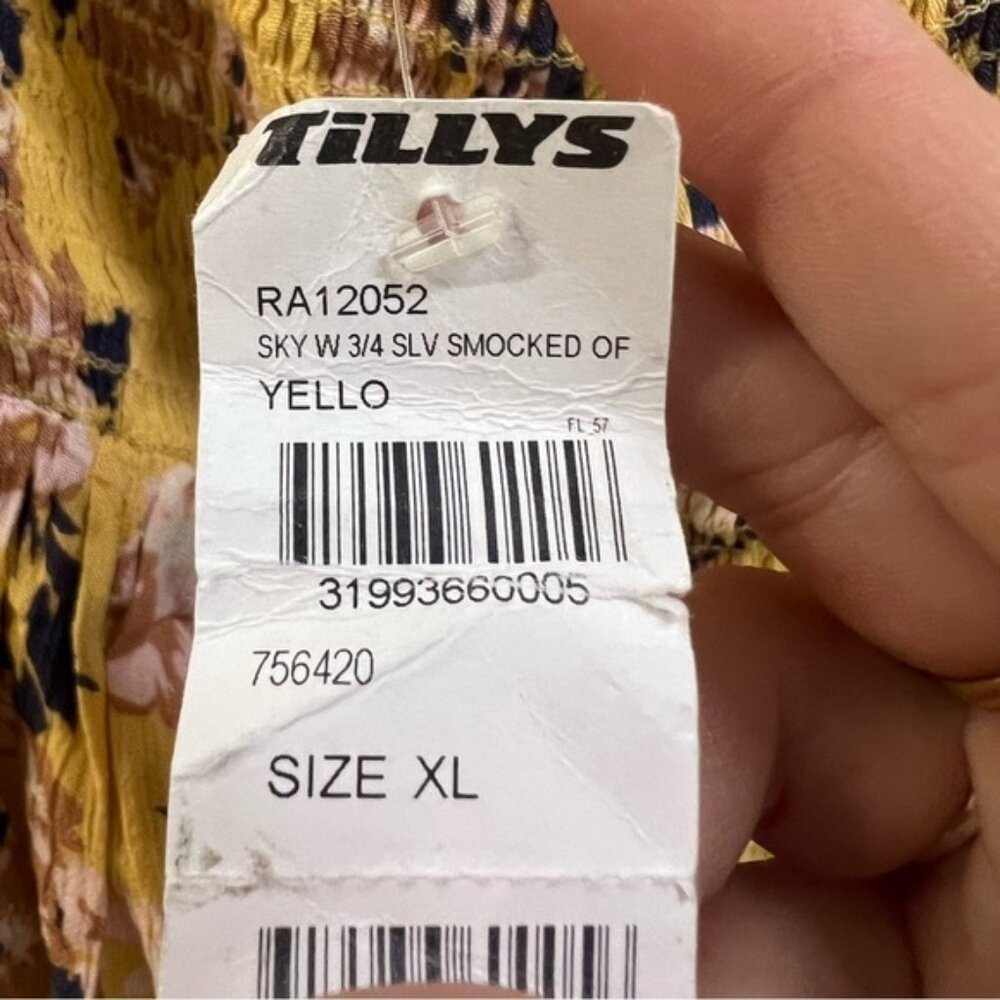 Nwt Tilly’s Sky & Sparrow Yellow 1/2 Sleeve Flora… - image 4